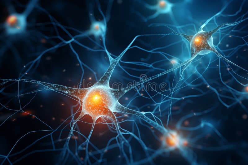 Neural network, artificial intelligence nerve fiber synapse connection. Computer intellect learning and development. Generative AI. Neural network, artificial intelligence nerve fiber synapse connection. Computer intellect learning and development. Generative AI