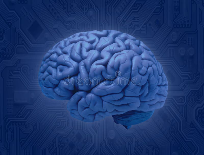 Conexión del cerebro y del microprocesador stock de ilustración Conexión del cerebro y del microprocesador stock de ilustración