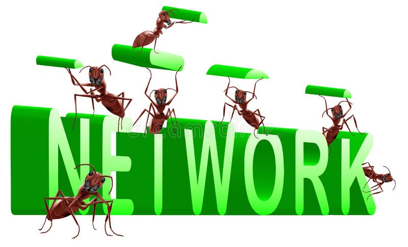 Construção de rede de contactos ilustração royalty free
