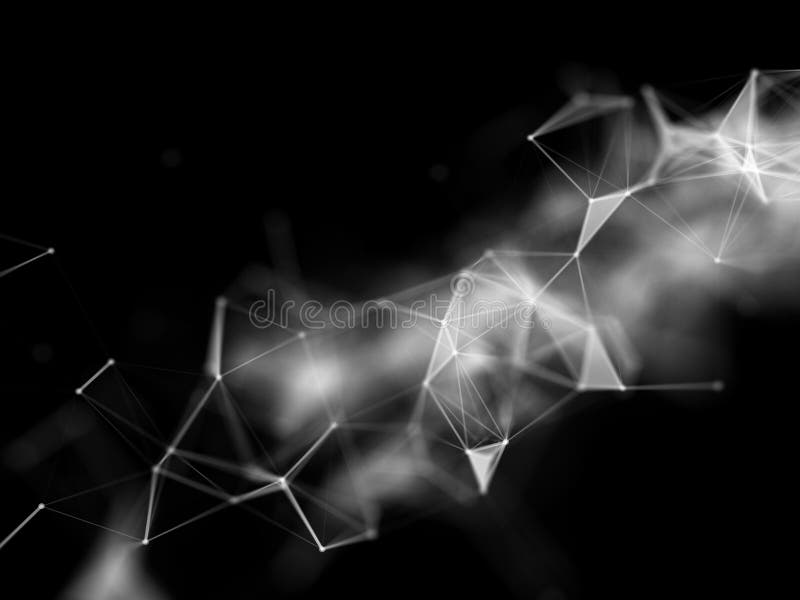 3D render of a low poly background, network connections, shallow depth of field. 3D render of a low poly background, network connections, shallow depth of field