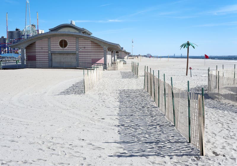 Coney Island-Strand, de Stad van Brooklyn, New York stock fotografie Coney Island-Strand, de Stad van Brooklyn, New York stock fotografie