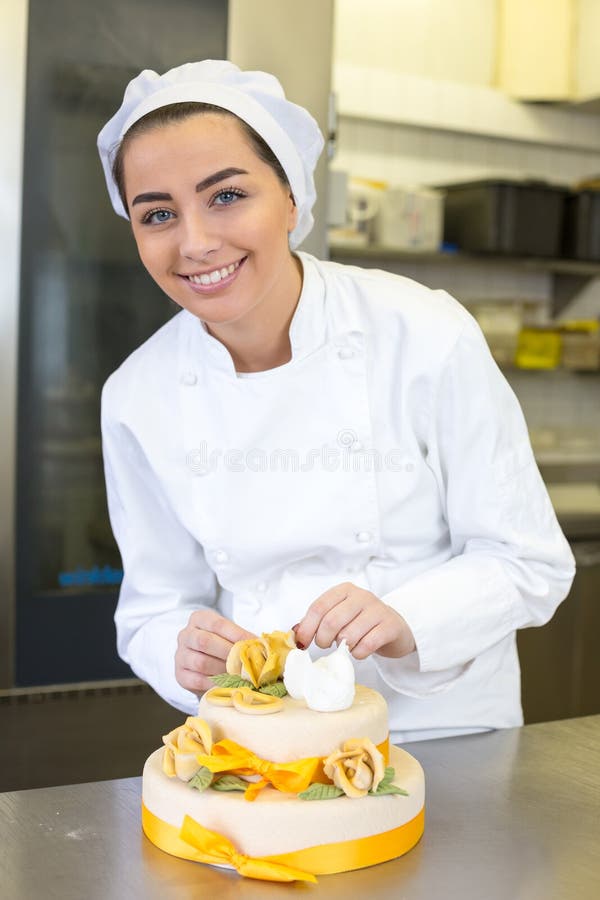 Pastry Cook Prepares the Dough Stock Photo Image of ingredient, mixer