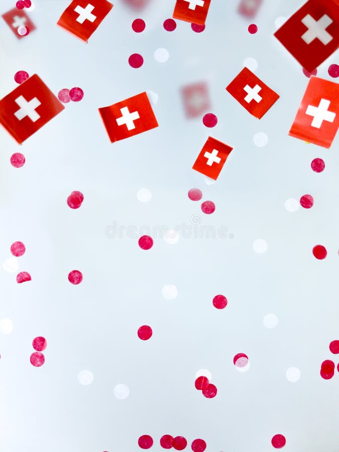 Suíça Do Dia Da Independência, O 1º De Agosto Feriado Federal Em Honra De  Fundar Da Confederação Suíça Dia Do Foto de Stock - Imagem de projeto,  fundo: 152988794