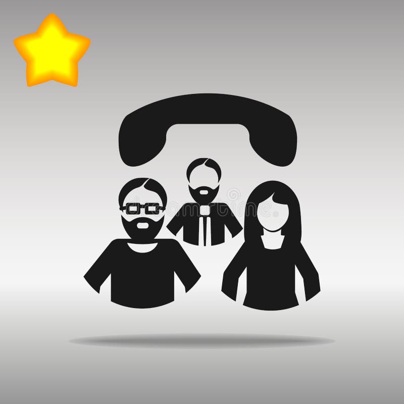 Conference Call Black Icon Button Logo Stock Vector - Illustration of