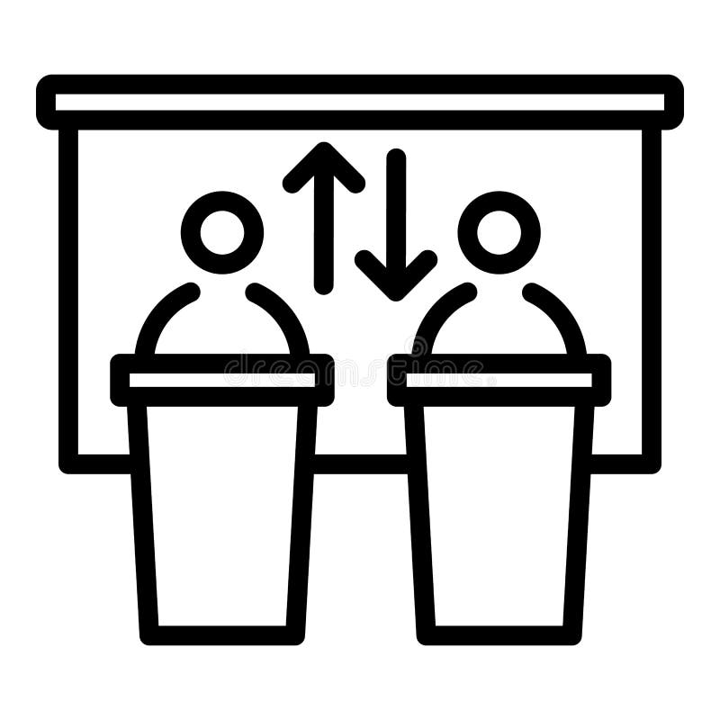 Conference debate icon, outline style royalty free illustration