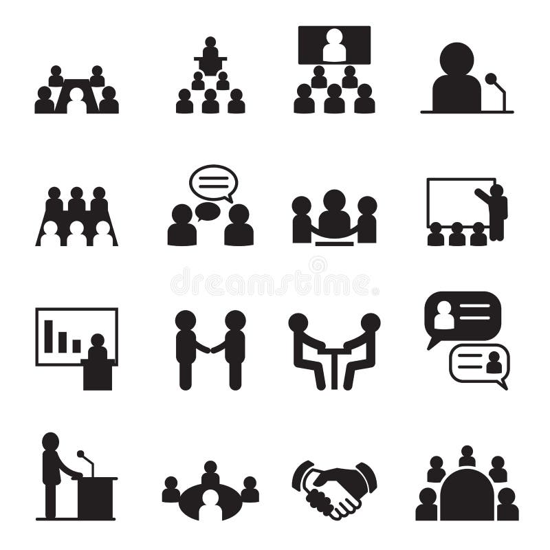 Conference icon set vector illustration