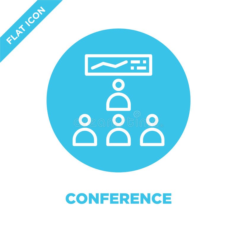 Conference Icon Vector. Thin Line Conference Outline Icon Vector