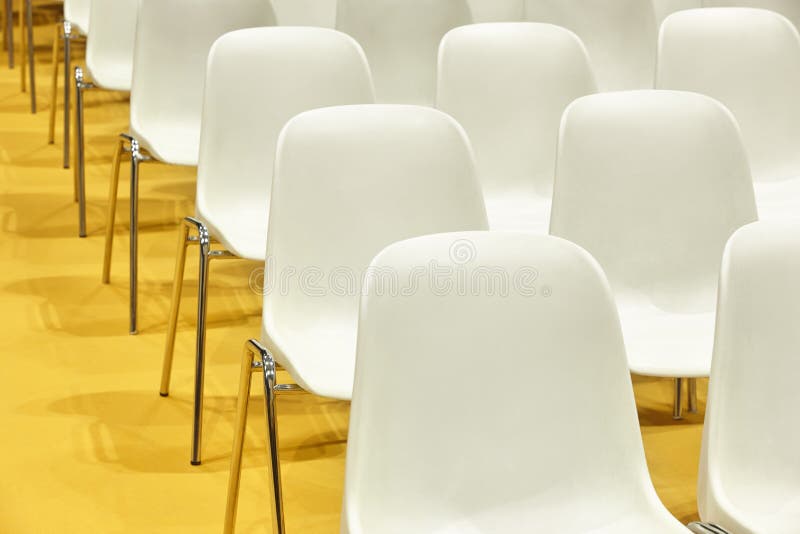 Conference Room Plastic Chairs Detail Yellow Floor Stock Photos Free