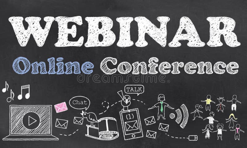 Conferenza online di Webinar illustrazione vettoriale Conferenza online di Webinar illustrazione vettoriale
