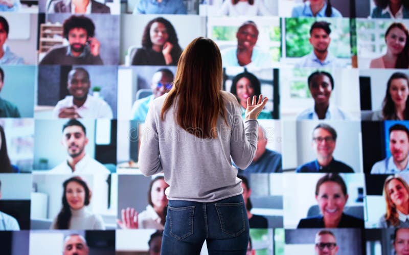 Conferință virtuală principală pentru femei antreprenor stock images