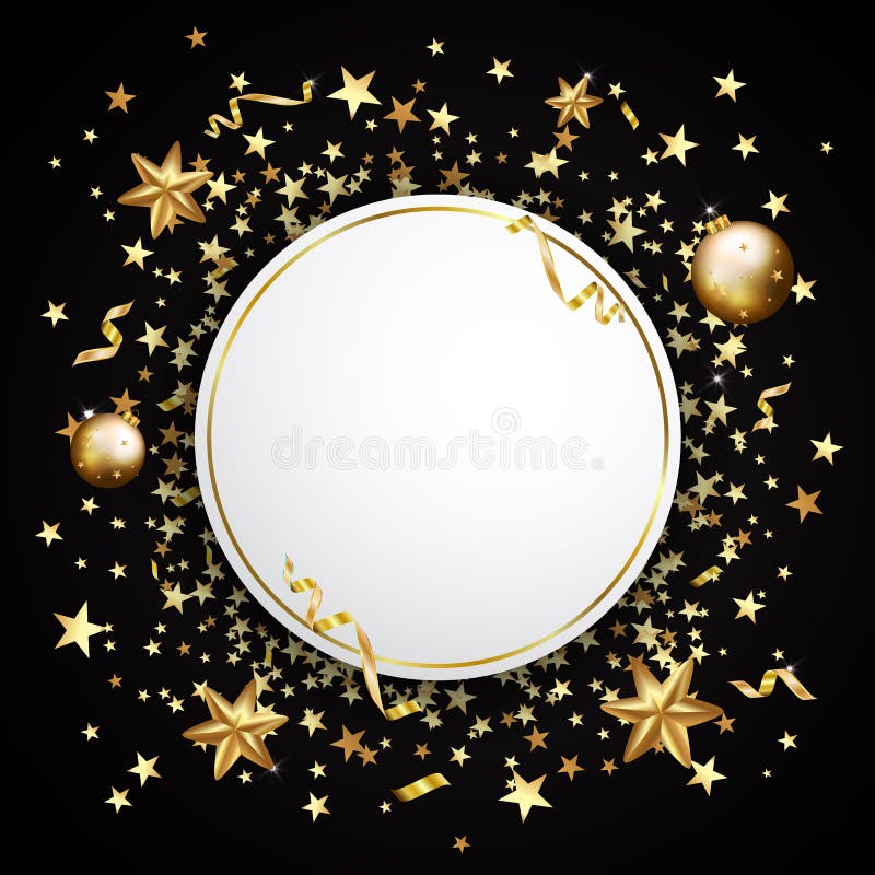 Confetes do ouro em um fundo preto Estrelas de queda, brilho, dus ilustração do vetor Confetes do ouro em um fundo preto Estrelas de queda, brilho, dus ilustração do vetor
