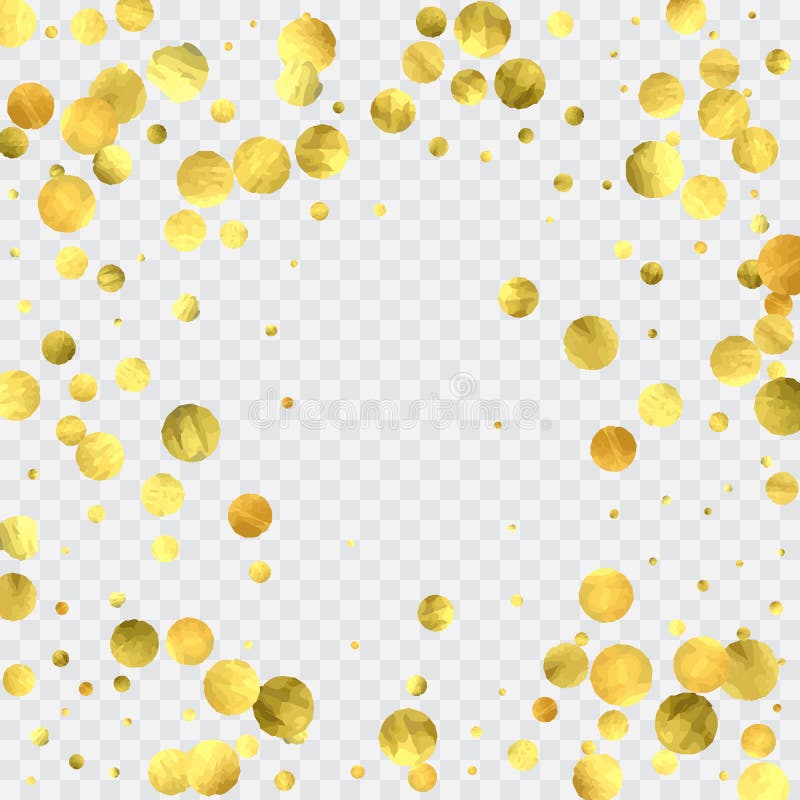 Confetes redondos do ouro O vetor do brilho comemora o fundo