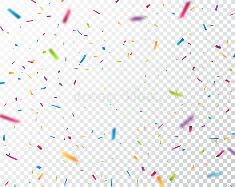 Confeti colorido que cae, aislado en fondo transparente libre illustration