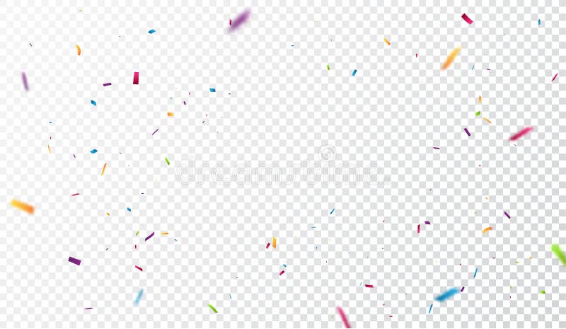 Confeti colorido que cae, aislado en fondo transparente ilustración del vector