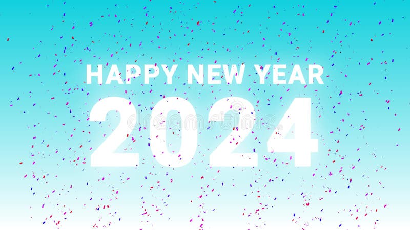 2024 Confetti Célébration Heureux Nouvel an 2024 Bleu Ciel Vert écran Néon  Lumière Animation Alpha Boucle Animation Clips Vidéos - Vidéo du vacances,  rougeoyer: 298695371