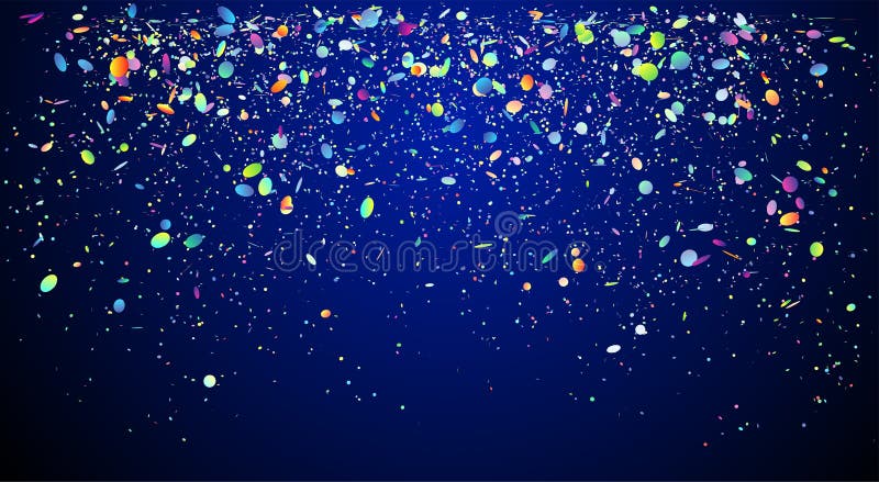 Confetti colorido en caída sobre fondo azul ilustración del vector
