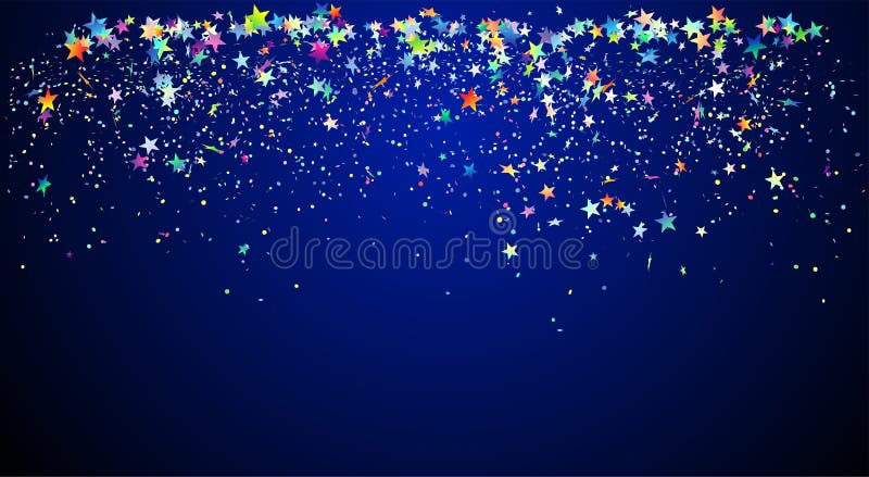Confetti colorido en caída sobre fondo azul libre illustration