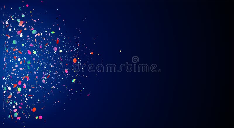 Confetti colorido en caída sobre fondo azul ilustración del vector