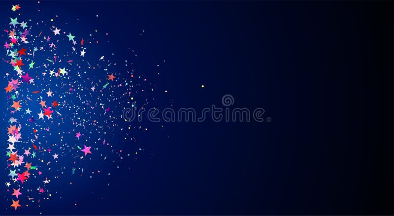 Confetti colorido en caída sobre fondo azul stock de ilustración