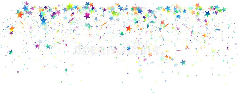 Confetti colorido en caída sobre fondo blanco libre illustration