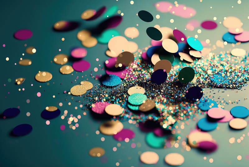 Confetti and Glitter Party Background. Generative AI Stock Illustration