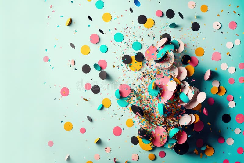 Confetti and Glitter Party Background. Generative AI Stock Illustration