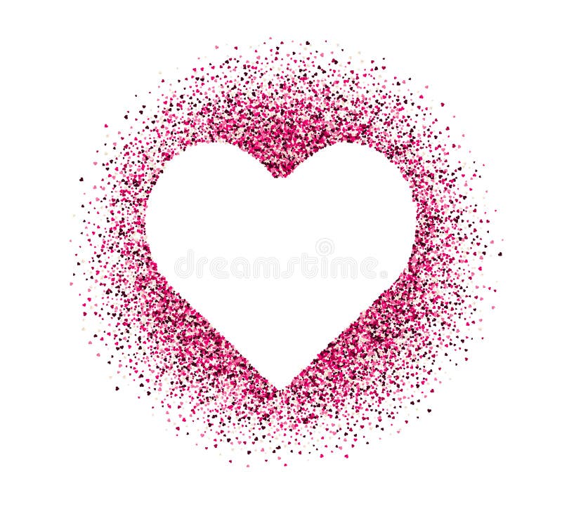 Colorful Background with Heart Confetti. Vector illustration EPS