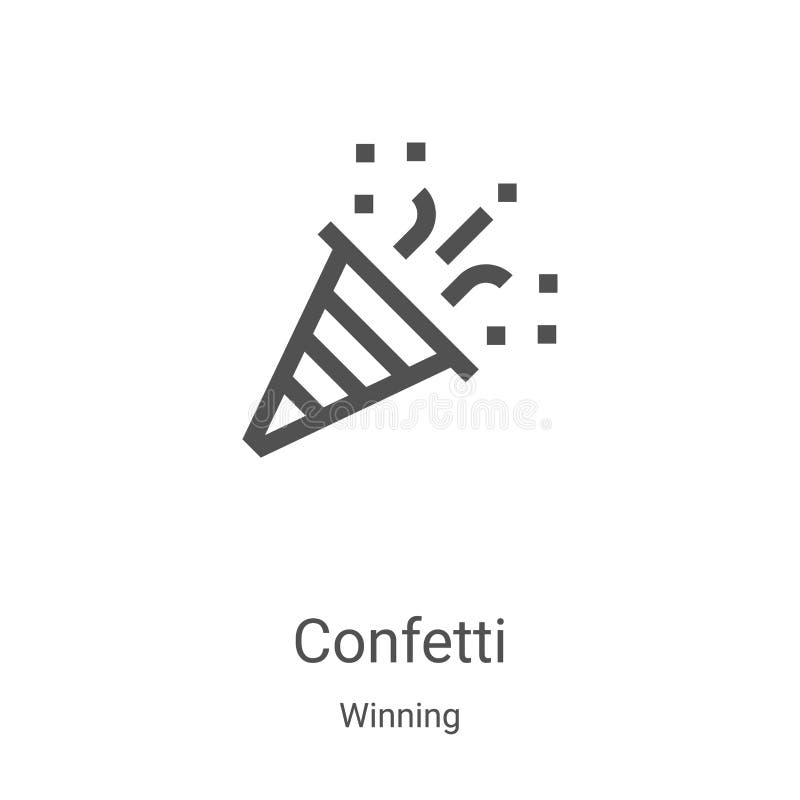 Confetti icon vector from winning collection. Thin line confetti outline icon vector illustration. Linear symbol for use on web vector illustration
