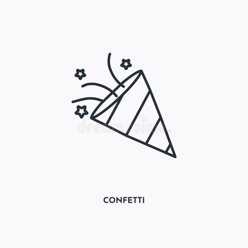 Confetti outline icon. Simple linear element illustration. Isolated line Confetti icon on white background. Thin stroke sign can royalty free illustration