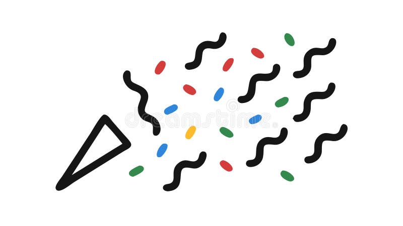 Confetti Popper Party Event Flat Icon wektor projektowy Generation AI ilustracji