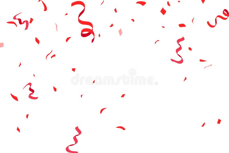 Confetti, red ribbon and paper falling, sale event, celebrate party vector background vector illustration Confetti, red ribbon and paper falling, sale event, celebrate party vector background vector illustration