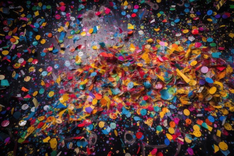 Confetti Storm, with Continuous Stream of Colorful Confetti Raining
