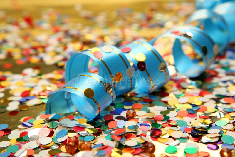 Confetti and streamer stock photo. Image of pleasure 13812316