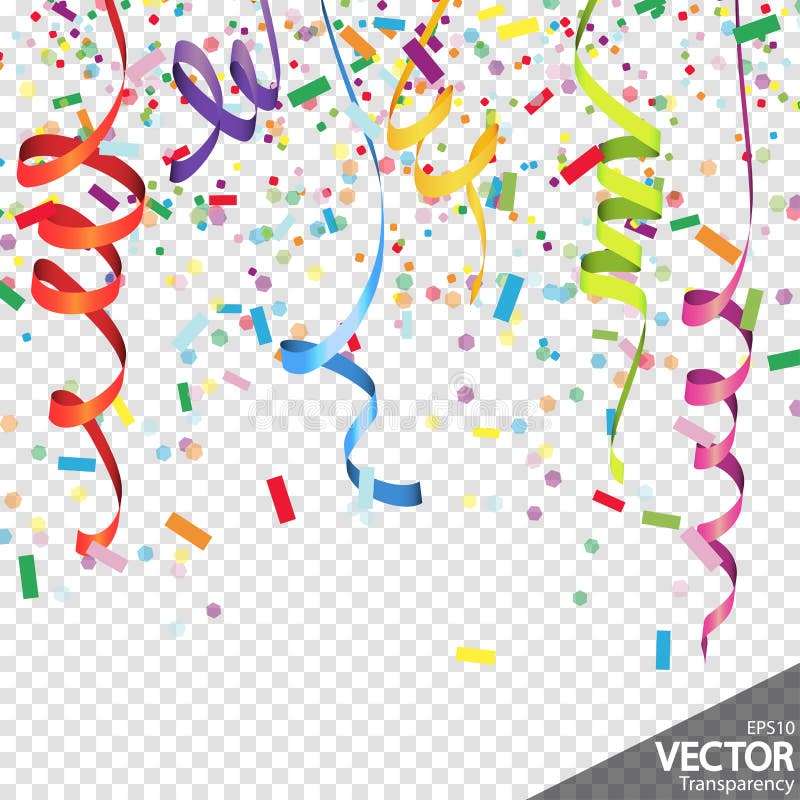 Confetti and Streamers Party Background Stock Vector Illustration of