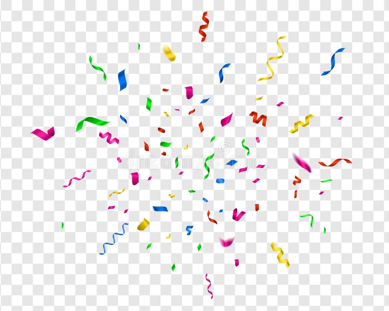 Confetti strălucitor. partid vector sărbătorește fluier colorat. decor carnaval distractiv pentru sărbătoare de sărbători transpar vector illustration