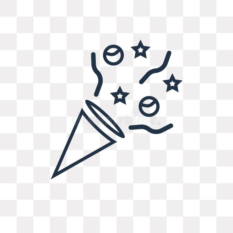 Confetti vector icon isolated on transparent background, linear vector illustration