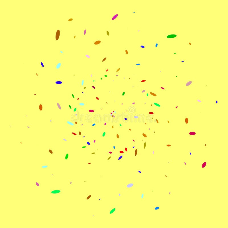 Confetti on yellow stock vector. Illustration of party 82872759