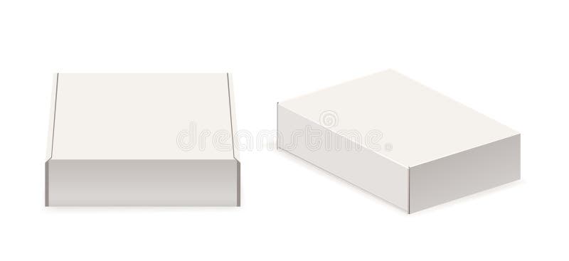 Confezione di cartone bianco per il branding dei prodotti offre semplicità e versatilità illustrazione di stock