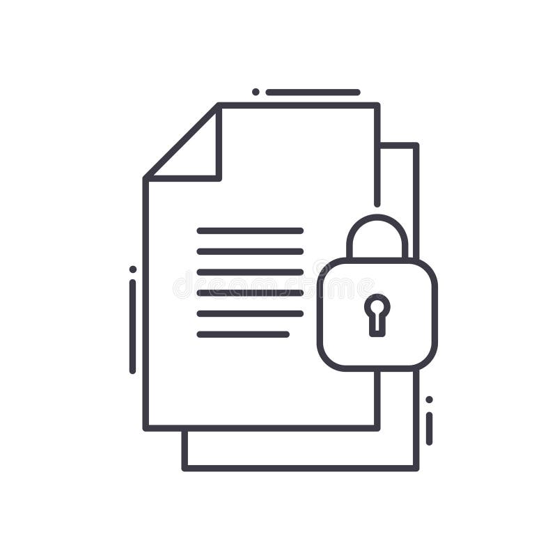Confidencial document line icon, outline symbol, vector illustration, concept sign royalty free illustration