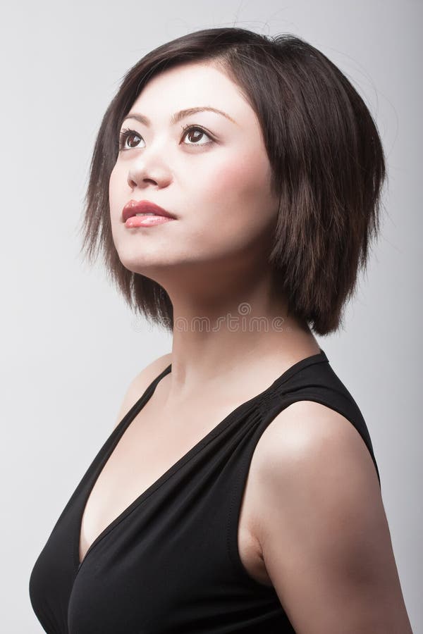 Asian girl headshot stock photo. Image of beauty, dark 12202360
