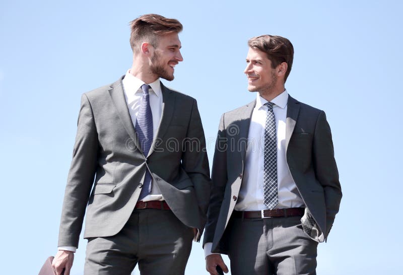 Confident business partners walking together. royalty free stock photography Confident business partners walking together. royalty free stock photography