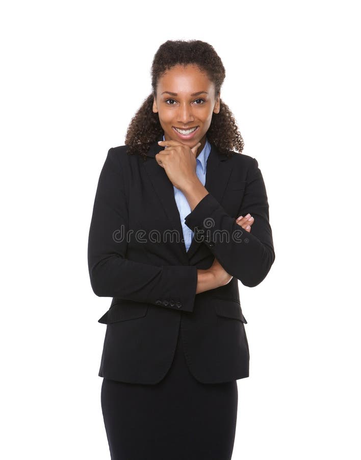 Confident business woman smiling