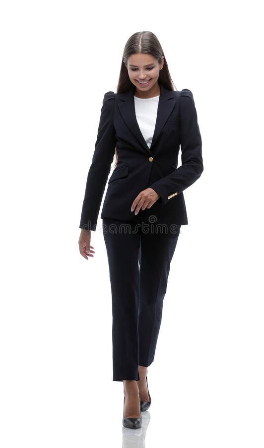 Confident Business Woman Walking Forward Stock Image - Image of female ...