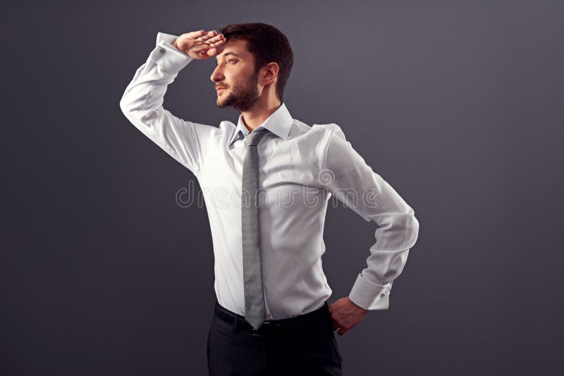 Man Looking into the Distance Stock Photo Image of bristle, watching
