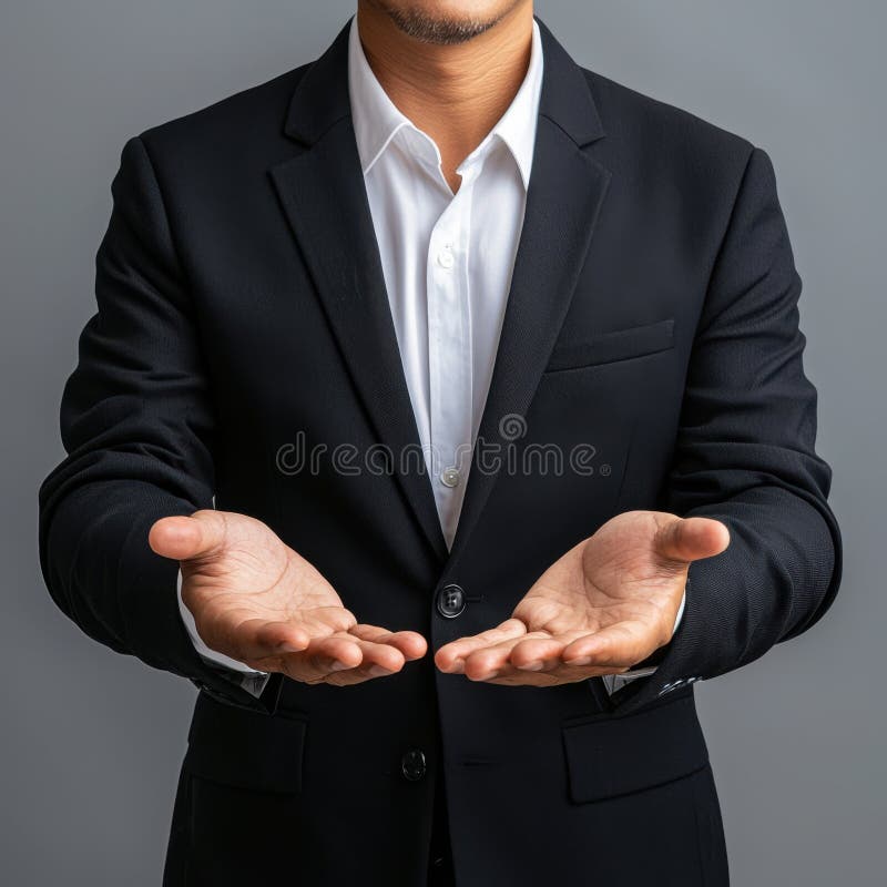 Confident Businessman Presenting Change Initiative in Modern Suit stock illustration