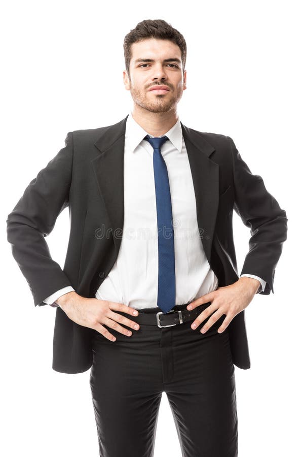 Confident businessman in a studio royalty free stock images Confident businessman in a studio royalty free stock images