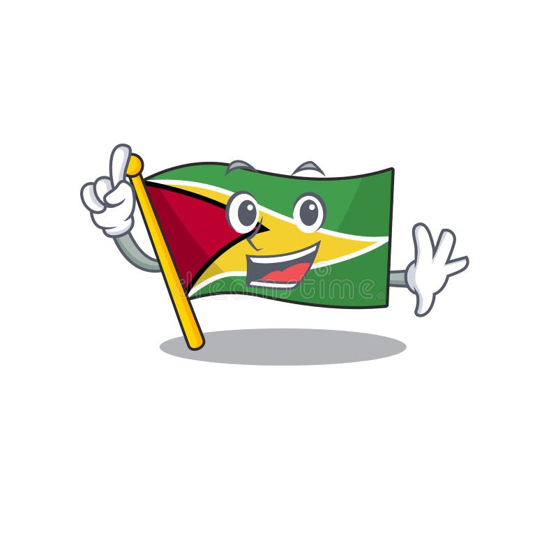 Confident flag guyana finger cartoon character style royalty free illustration