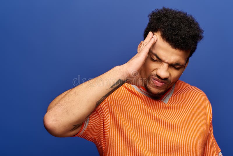 Confident man showing emotion against a stock photography