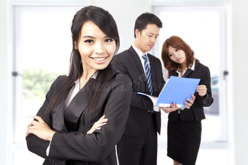 Download Confident And Smiling Business Woman Stock Image - Image of discussion, lady: 16941385