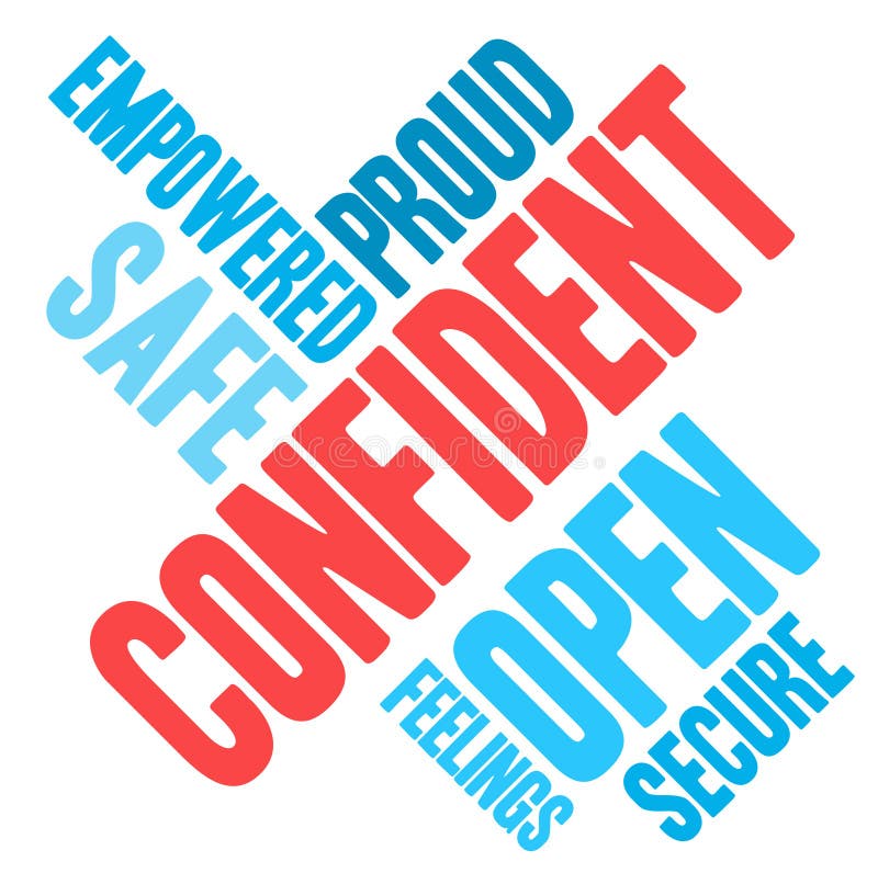 Confident Word Cloud stock vector. Illustration of safe 108485120